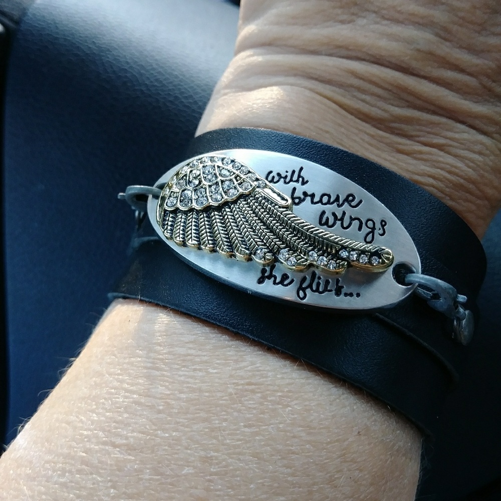With Brave Wings She Flies Bracelette